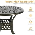 thumbnail image 2 of W WARMHOL 3-Piece Outdoor Patio Dining Set, All-Weather Cast Aluminum Patio Furniture Set for Backyard Garden Deck with 2 Cushioned Chairs and 31” Round Table, 2" Umbrella Hole, Chili Red, 2 of 7