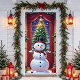 thumbnail image 5 of Christmas Door Tapestry Xmas Front Door Hanging Decor Holiday Party Cloth Door Curtain Christmas Door Cover for Home Bedroom Wdoor Holiday Decoration and Gift, 5 of 7