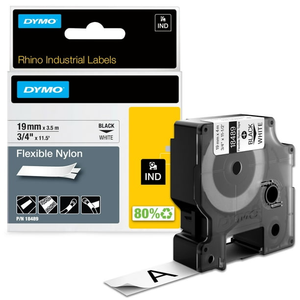 Etiqueta DYMO Rhino Industrial de nailon flexible de 3/4 x 3,5 m