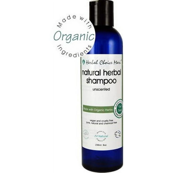 Herbal Choice Mari Natural Shampoo Unscented 236ml/ 8oz Squeeze Bottle (Made with Organic)