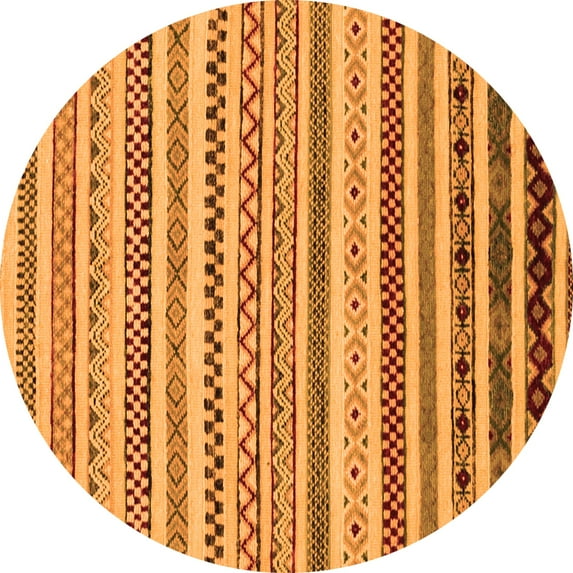 Ahgly Company Indoor Round Abstract Orange Modern Area Rugs, 3' Round