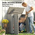 thumbnail image 4 of Armoire de Rangement Extérieure de 248 Gal, Remise de Jardin en HDPE Robuste avec Couvercle Rabattable et Doubles Portes Verrouillables, Grande Boîte à Outils pour Patio, Cour Arrière Ou Terrasse, 55.9 Pouces L x 26.4 Pouces P x 46.9 Pouces H, Gris Pâle, 4 of 7