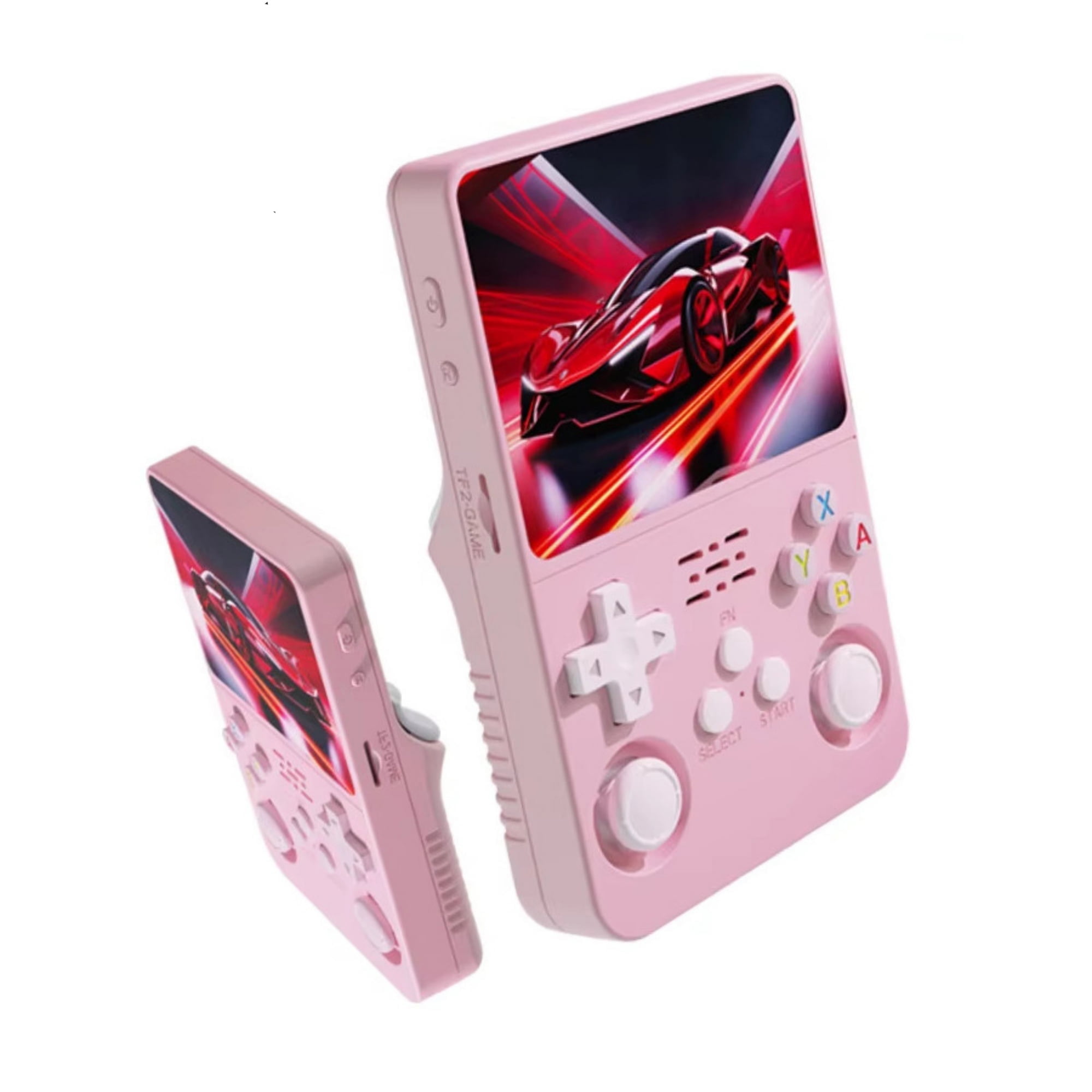Salange R36S Open Source Handheld Game Console, 3.5-inch 3D large screen, GBA Dual Joystick, Arcade Nostalgia, Pink, 64GB