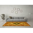 thumbnail image 3 of Ahgly Company Machine Washable Indoor Square Persian Yellow Traditional Area Rugs, 5' Square, 3 of 4