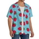 thumbnail image 2 of Balery Strawberries Camisa Casual de Manga Corta con Botones para Hombre, Texturizada, Estilo Cubano, para Playa, Verano-Medium, 2 of 5