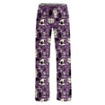 thumbnail image 3 of Gelikeya Boys Girls Halloween Pajama Pants Casual Elastic Waist Pj Pants Soft Comfy Kids Clothes 3-14Y (Purple, 13-14 Years), 3 of 4