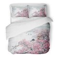 thumbnail image 1 of Juego de Ropa de Cama de 3 Piezas ABPHQTO Pintura de Paisaje Rosa Funda de edredón Twin con 2 fundas de almohada, 1 of 1