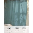 thumbnail image 6 of Sheer Curtains 45 Inch Length 2 Panels Set for Kitchen, Abstract Blue Semi Sheer Curtains for Windows, Brown Vintage Oil Painting Mottled Texture Voile Window Treatments Rod Pocket Curtain, 6 of 7