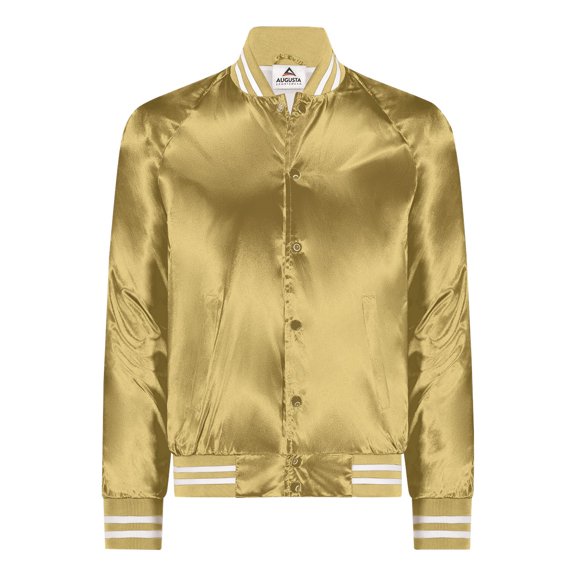 Augusta Sportswear Satin Baseball Jacket Striped Trim