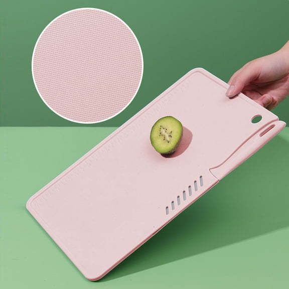 JingChun Plastic Utility Cutting Board with Knife, Chopping Boards Double Sided Plastic Chopping Board with Hanging Hole Cutting Board Set