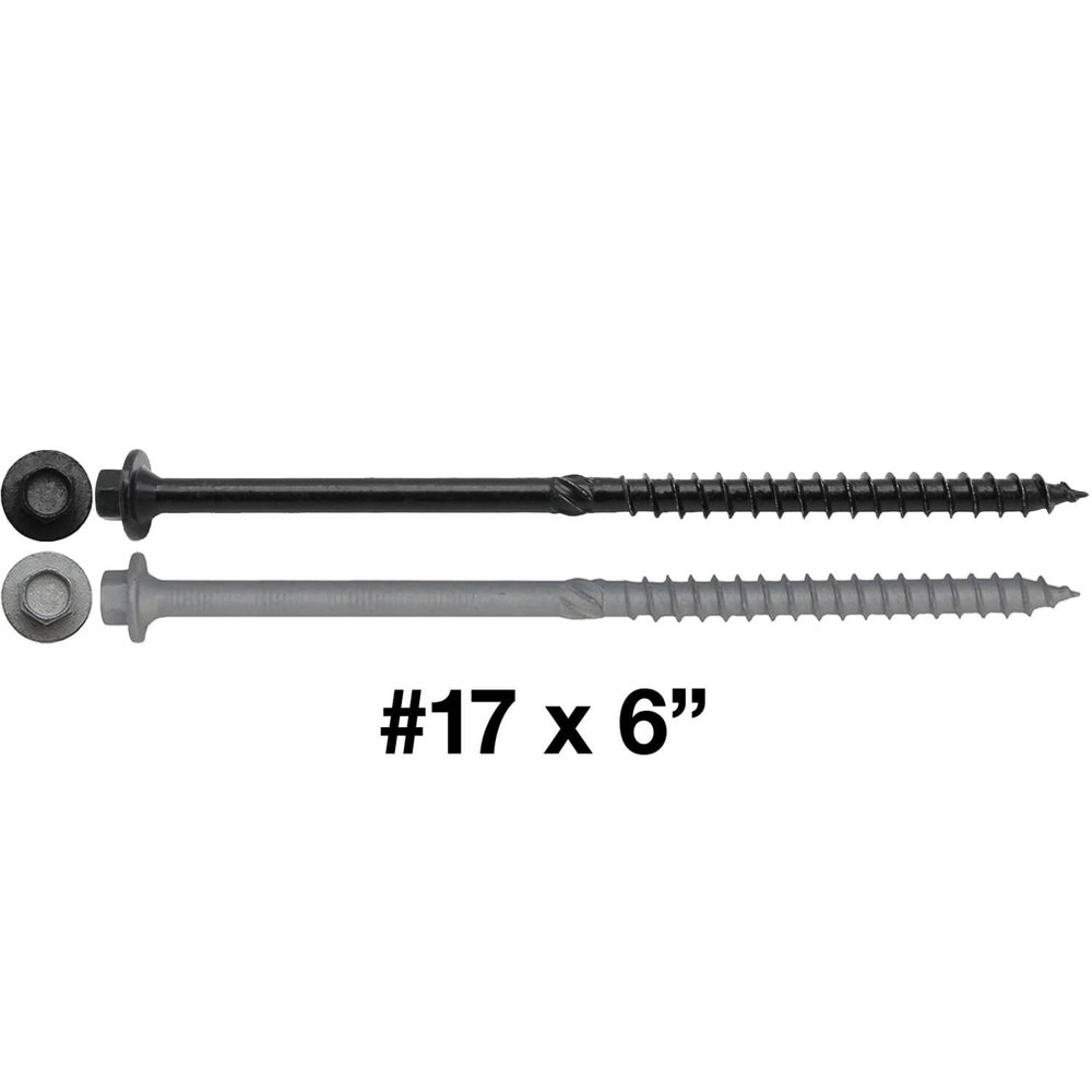 17 X 6" Heavy Duty Structural Wood Screws Exterior Coated Heavy Duty
