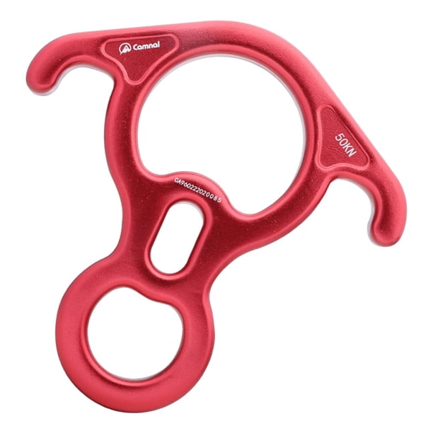50kN 11000 Lbf Figura de 8 Descensor Aleación de aluminio Aseguramiento Rappel Gear para Rojo Cola descensor