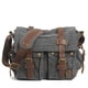thumbnail image 5 of Bolso bandolera de lona retro con cinturón de piel de caballo para hombre y mujer, mochila informal de un solo hombro, 5 of 6