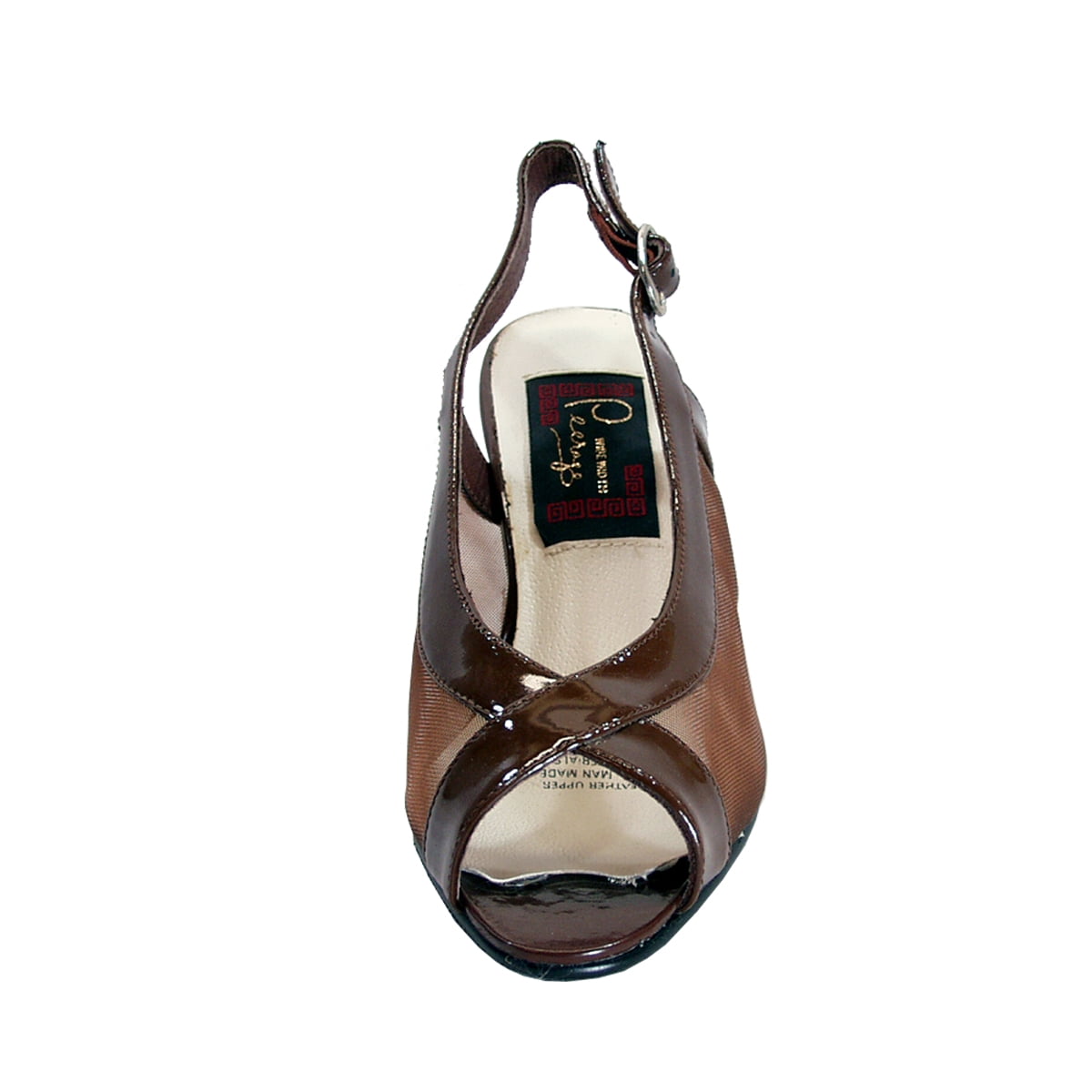 PEERAGE River Women's Wide Width Leather Open-Toe Dress Sandals BROWN 6