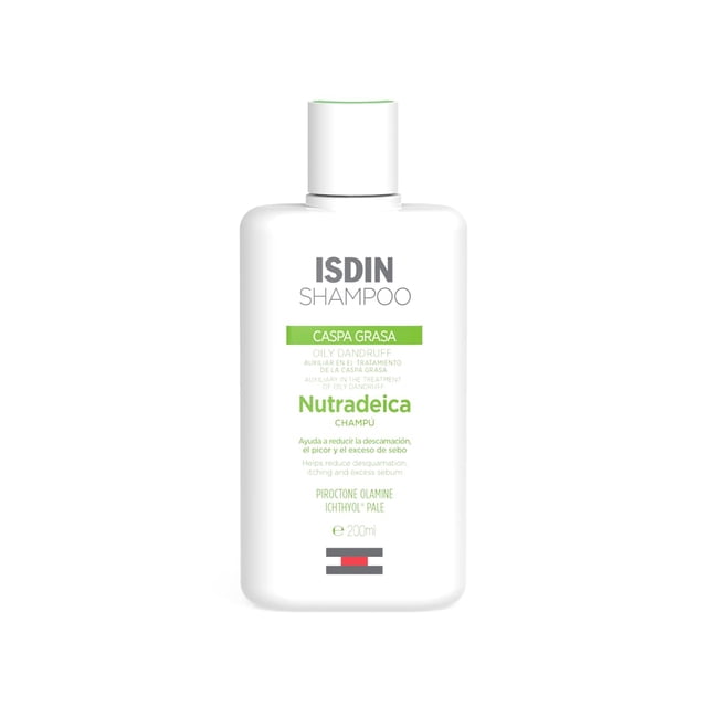 ISDIN Nutradeica Champú Anticaspagrasa, Reduce la Descamación, el Picor y el Exceso de Sebo, 200ml