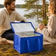 thumbnail image 4 of Insulated Cooler Bag - Portable Thermal Lunch Bag for Food Travel Picnic and Grocery Blue, 4 of 4
