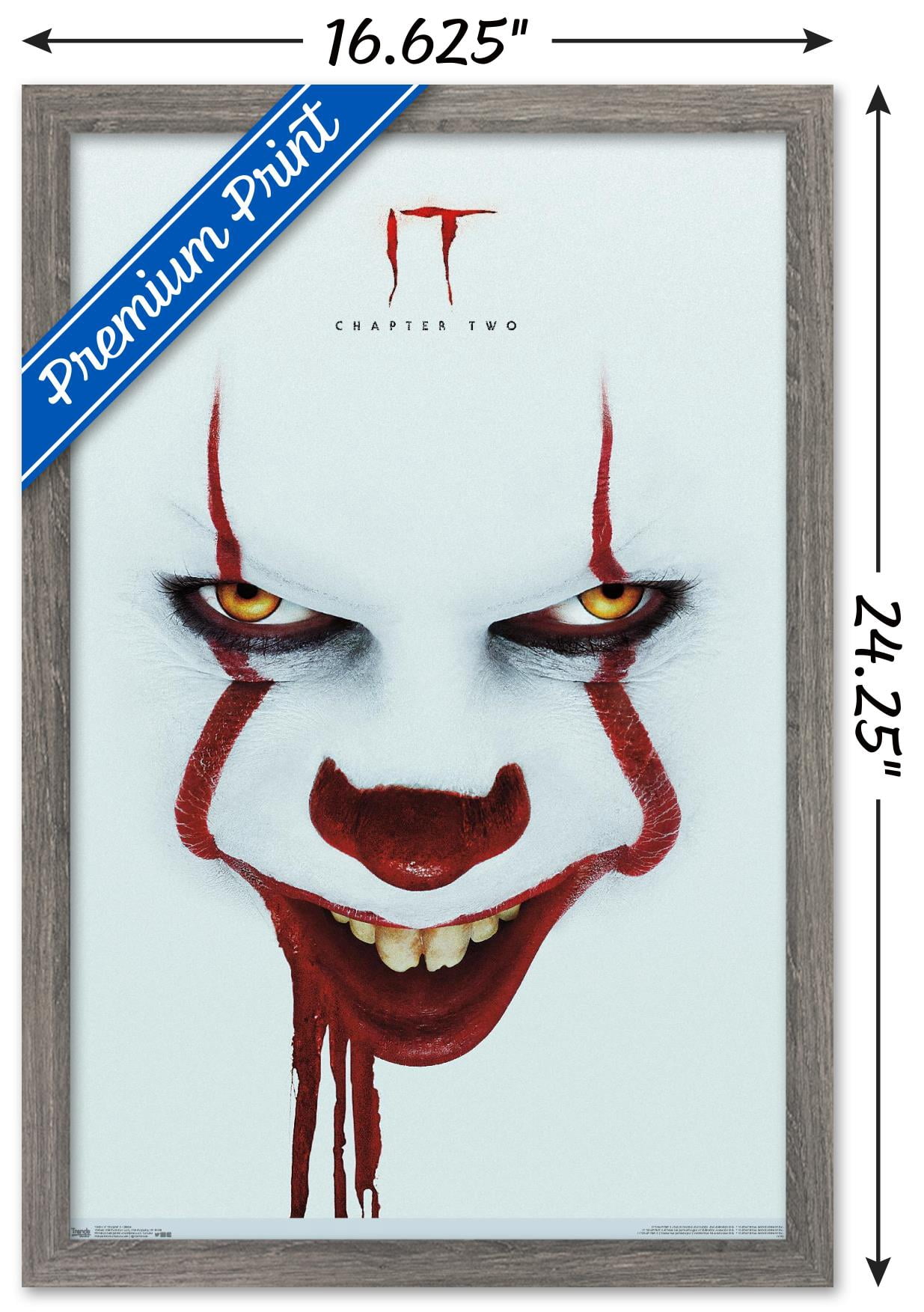 IT: Chapter 2 - Smile One Sheet Wall Poster, 14.725" x 22.375", Framed