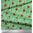thumbnail image 2 of Soimoi Viscose Chiffon Fabric Leaves & Strawberry Fruits Decor Fabric Printed Yard 42 Inch Wide, 2 of 3