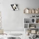 thumbnail image 4 of Reloj De Pared Blanco Y Negro Con Personalidad Nórdica Creativa, Decoración De Pared Silenciosa Retro, Reloj De Pared Triangular Para Sala De Estar Y Oficina Moyic HA035980-00, 4 of 6