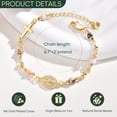 thumbnail image 4 of 14K Gold Plated Virgin Mary Cross Bracelet with Natural Stone Beads for Women, Baptism & Confirmation Gifts, 4 of 6
