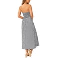 thumbnail image 3 of INSPIRE CHIC Women's Gingham Strapless Maxi Dress 2025 Casual Sleeveless Off Shoulder Smocked Beach Long Sundress S Black, 3 of 6