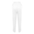 thumbnail image 2 of QLEICOM Womens Slacks High Waist Pants Solid Elastic Belt Vintage Stylish Cotton And Linen Double Pockets Waist Wide-Leg Pants Wide Leg Pants Relaxed Fit Trousers White S, 2 of 5