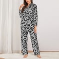 thumbnail image 2 of KLL Snake Print Women's Long Sleeve Pajamas with Pants Sleepwear Loungewear 2 Set-X-Large, 2 of 7