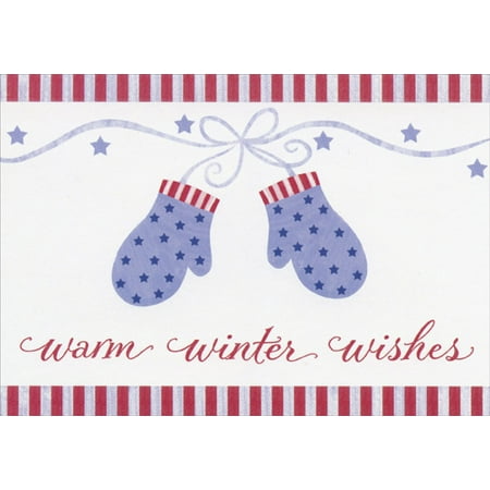 Image Arts Patriotic Mittens Box of 18 Holiday Cards