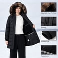 thumbnail image 6 of HVEOO Winter Coats Women Waterproof Parka Coat with Detachable Hood Windproof Insulated Coat, Black L, 6 of 8
