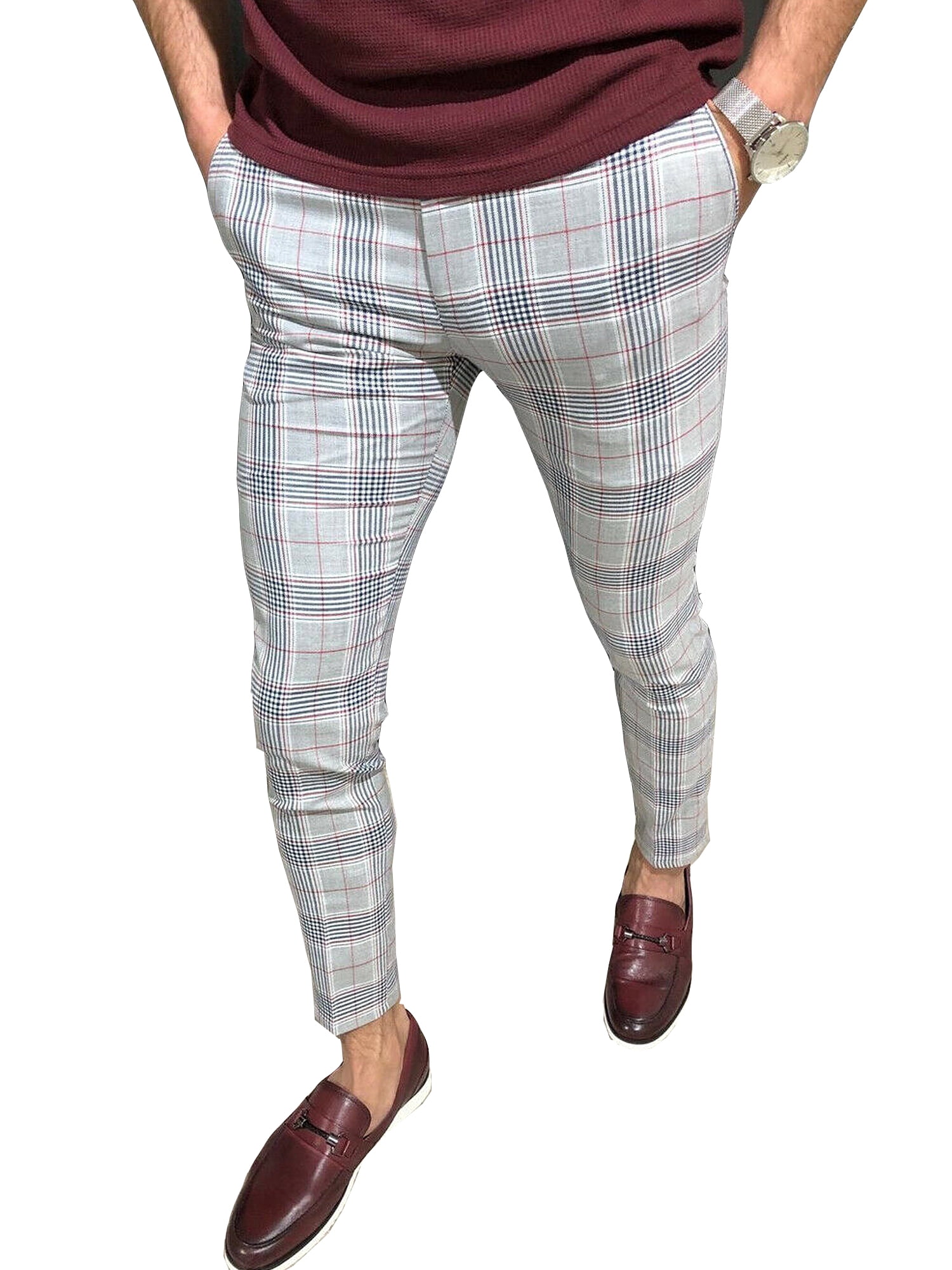 plaid dress pants