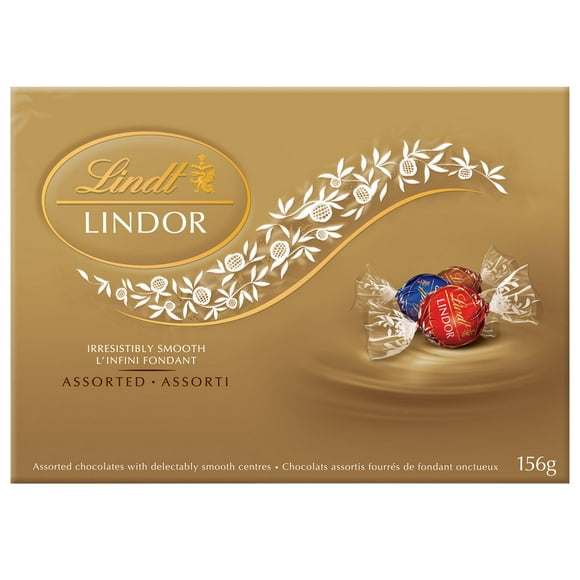 Truffes LINDOR assorties au chocolat noir et au lait de Lindt – Boîte (156 g) 13x12g, 156g