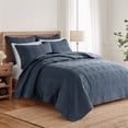 thumbnail image 3 of Levtex Home - Cloud Waffle - Quilted Euro Sham Set of 2 - Waffle Weave - Navy - (26x26in.), No Insert - Reversible - Cotton, 3 of 5