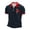 Navy, variant on Men's Shirt with Short Sleeve Build Canadian Print Collar Half Zip Athletic Knit Top for Daily Casual Wear