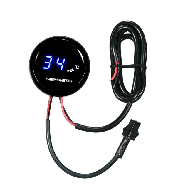 Termómetro digital para motocicleta de 12 V Medidor de temperatura del agua redondo ultrafino