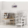 thumbnail image 3 of Camas de dormitorio para estudiantes con escritorio, literas para niños, cama Loft con escritorio para niños y adultos con almacenamiento para adultos, 3 of 3