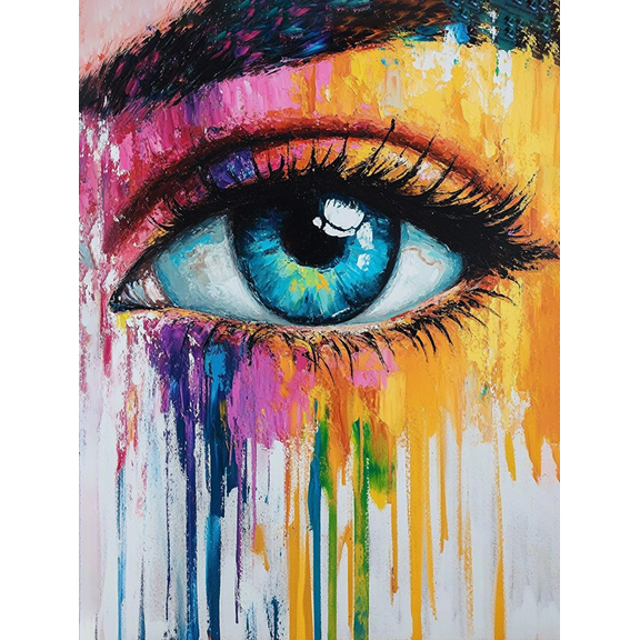 Abstract Colorful Eye Canvas Painting Wall Art，Suitable for Living Room， Bedroom， Office， Bathroom， and Kitchen Decoration.