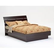 Laguna Queen Platform Bed With Headboard, Lacquered Espresso 