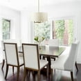 thumbnail image 3 of 4-Light Matte Brass Pendant Lighting with Beige Fabric Shade, 3 of 5