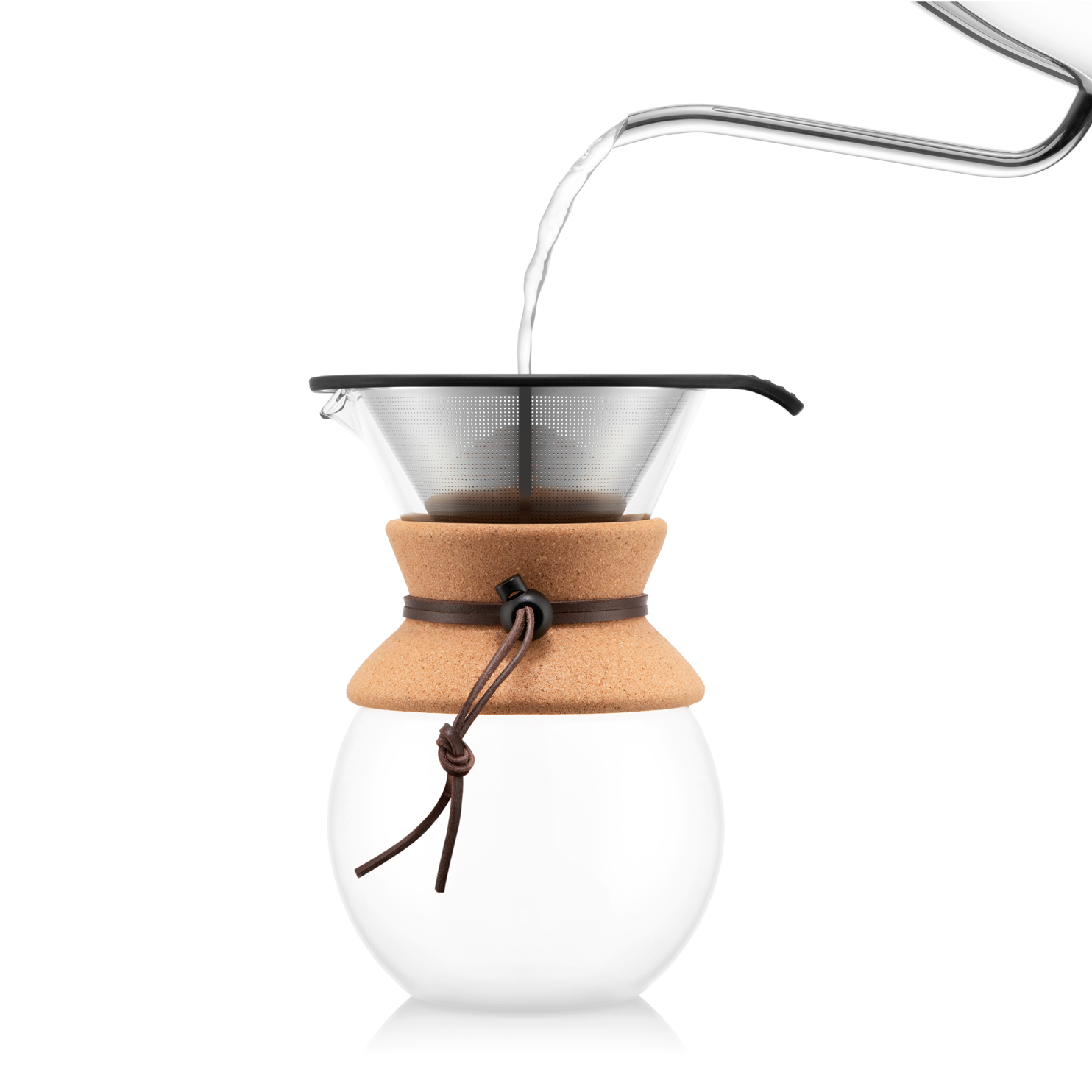 Bodum 34oz Pour Over Coffee Dripper w/ Reusable Stainless Steel Filter, Brown, Cork - image 4 of 11
