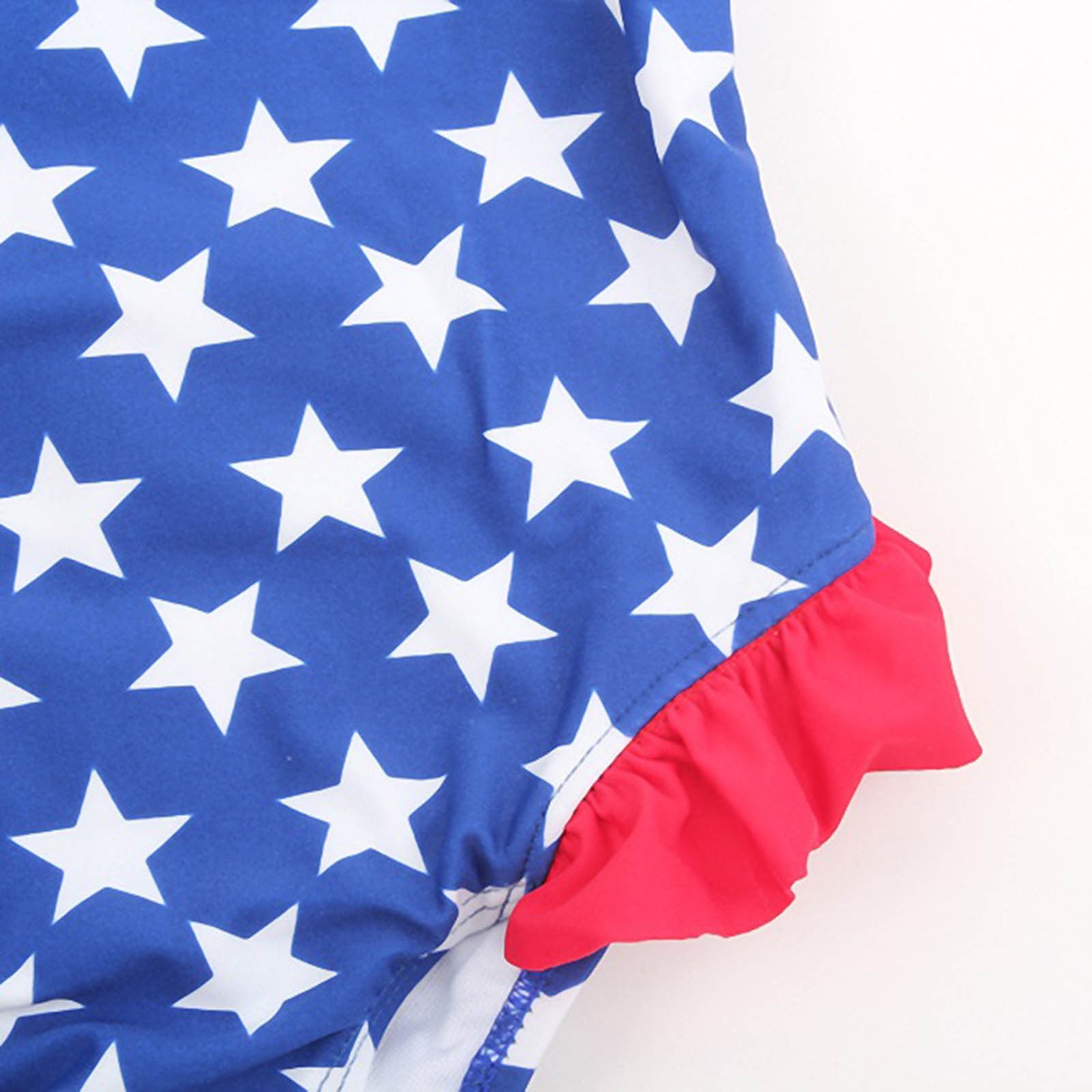 lnmuld Girls Swimsuit Patriotic Swimsuit Summer Beach Bikini with USA Independence Day Print Size:3-4 Years