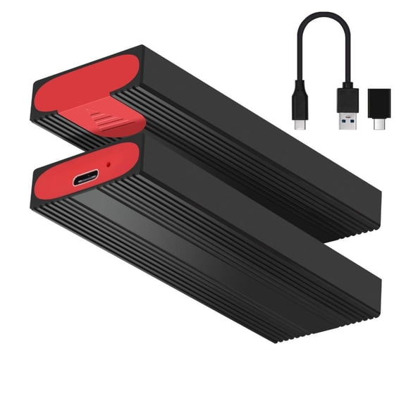 HONCLL Aluminum M.2 NVME Satas SSDs Enclosure Two Protocol Type C USB 3.2 2Gen 10Gbps PCIE M B M Key for 2230 2242 2260 2280