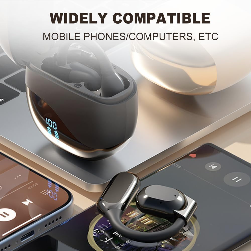 2025 New Ai Translating Earbuds, Wireless Bluetooth Translation Earbuds Translation Earbuds Real Time, 144 Languages Play Music Bluetooth Over-Ear for Travel Business Learning (Black)