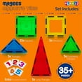 thumbnail image 6 of Magnetic Building Blocks 35 Set - Magnet Toys Building, Strongest Magnets - Magnetic Tiles Includes Bonus 5 Piece Insert Number Cards - STEM 3D Magnet Tiles - Original Magees, 6 of 9