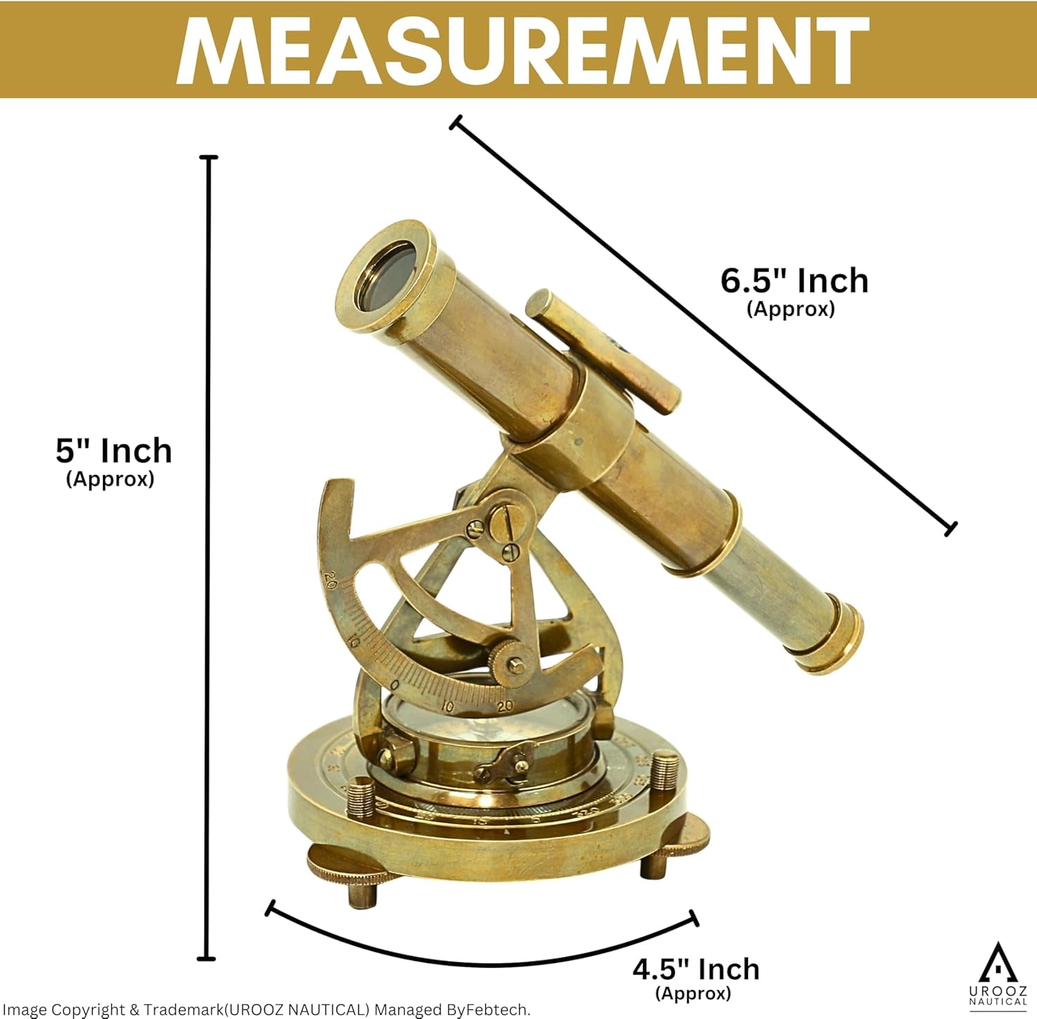 Antique Brass Compass Marine Home/Office Table Decor Antique Survey Transit Telescope Instrument Compass