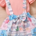 thumbnail image 6 of URMAGIC Newborn Infant Baby Girls Kids 2Pcs Flared Sleeve Floral Outfit Set Romper Jumpsuit Suspender Skirt, 6 of 7