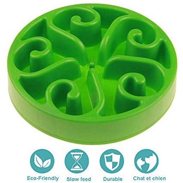 Comedero para perros a prueba de serpientes, comedero de alimentación lenta, comedero interactivo interesante, comedero duradero, no tóxico y ecológico (verde)