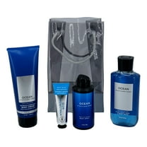 Ocean Men's Collection Gift Bag Set 4 Pack 10 oz 3-in-1 Hair Face And Body Wash 8 oz Ultimate Hydration Body Cream 3.7 oz Body Spray And 1 oz Travel Size Hydrating Hand Cream With Hyaluronic Acid