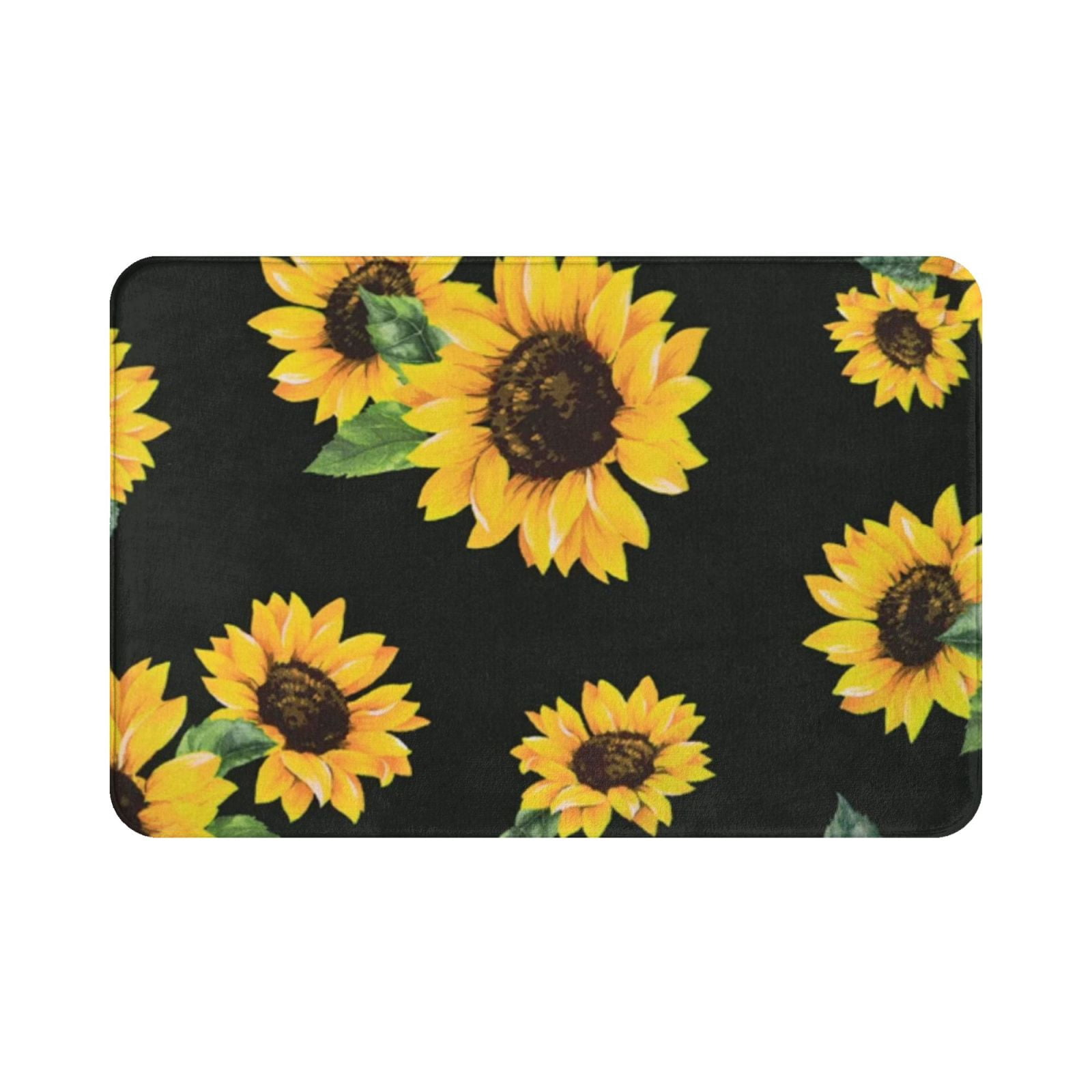 Black Bath Mat Sunflower Bathroom Rugs Yellow Bath Rugs Bathroom Rug ...