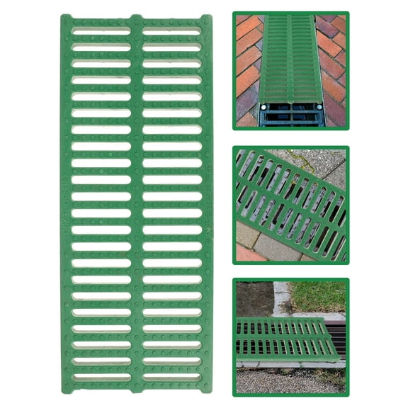 NUOLUX Outdoor Trench Grate 1Set High Molecular Plastic Rectangular Heavy Duty Sewer Grates
