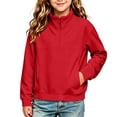 thumbnail image 5 of NAISIBABY Girls' Long Sleeve Sweatshirt, Half-Zip Funnel Neck Loose Pullover Top with Pockets Fall Winter Size 13, 5 of 6
